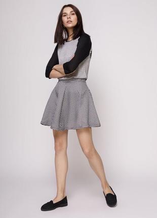 Юбка в гусячу лапку