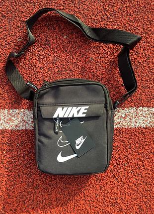 Мужская борсетка nike / женский мессенджер найк / сумка через плечо черная / белая сумка / сумка 3 найк / портфель
