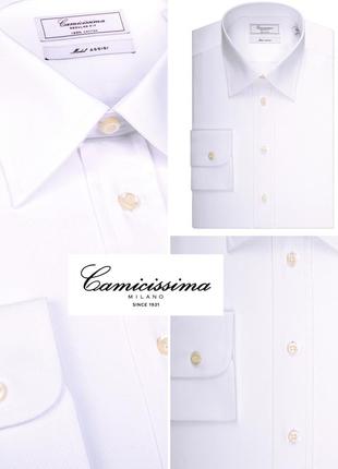 Camicissima milano assisi mens regular fit white shirt мужская классическая белая рубашка