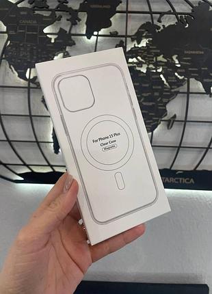 Чехол прозрачный с поддержкой magsafe для телефона iphone 15 plus, чехол прозрачный магсейф для айфон 15 плюс