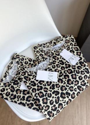 Футболка леопард, лео zara, оригинал хлопок, трендовая модель