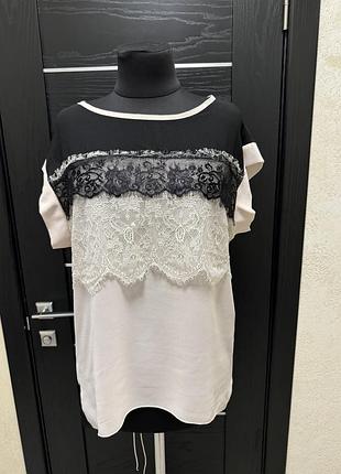 Блуза шифоновая с кружевом