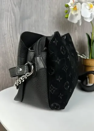 Женская мини сумочка на плечо экокожа черная, качественная классическая маленькая сумка для девочек2 фото