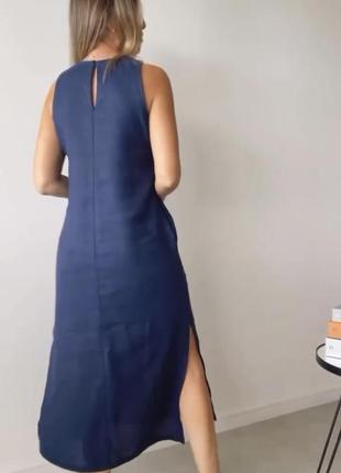 Жіночий літній лляний сарафан легкий льон з розрізами,женский летний лляной сарафан...