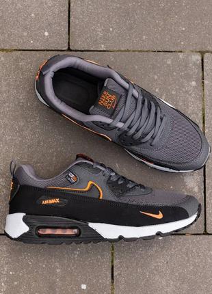 Мужские кроссовки nike air max 90 silver orange3 фото