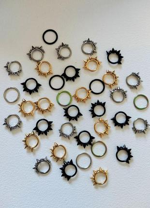 Титанова сережка для септуму, пірсингу носа вух губ брів