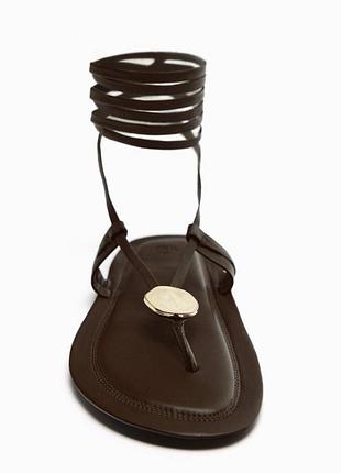 Zara шкіряні босоніжки , 39,40