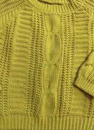 Желтый вязаный свитер4 фото