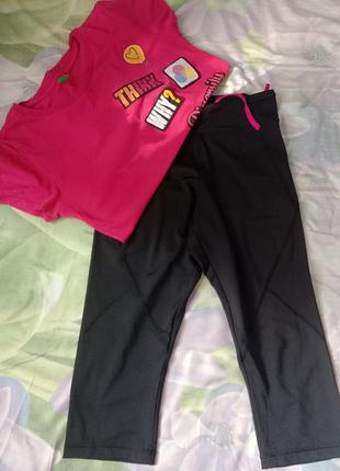 Active tchibo шорты длинные бриджи велосипедки для спорта женские хс-с футболка