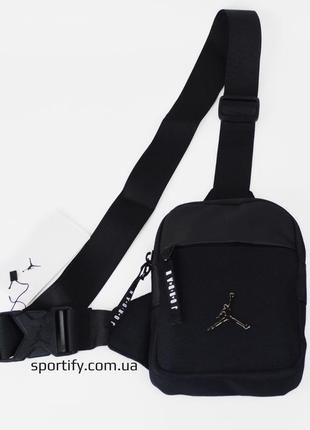 Сумка nike бананка air jordan airborne black 7a0747-023 месенджер джордан найк