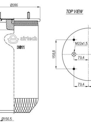 Пневмоподушках в зборі зі склянкою (сталь) 813mb