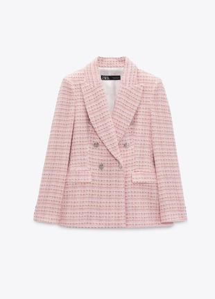 Актуальний піджак zara, двубортний жакет zara, твідовий піджак zara