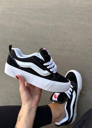 Жіночі кеди Vans skate era mens basil black skate casual athletic lifestyle sneakers shoes black white platform венс чорного з білим кольорів платформа