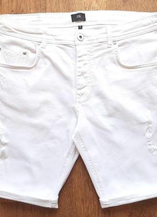 Шорти джинсові білі стрейчеві  river island skinny stretch стрейчеві w36"