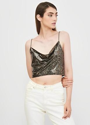 Новий стильний топ "h&m" металік зі зміїний принтом. розмір l.