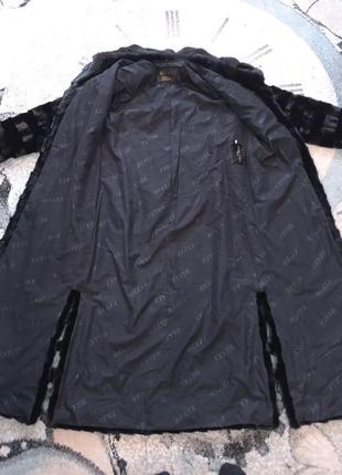 Брендова натуральна норкова шуба saga furs довга чорна (фото + відео)