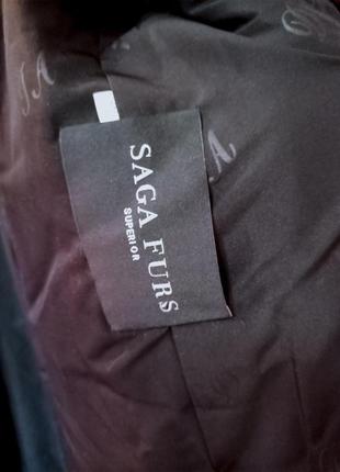 Брендова натуральна норкова шуба saga furs довга чорна (фото + відео)