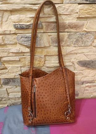 Сумка-рюкзак  із страусиної шкіри