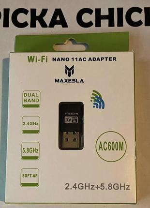 Maxesla ac600m - адаптер usb wifi 600m mini wifi dongle 802.11ac, двухдиапазонный беспроводной сетевой адаптер 2,4/5 ггц