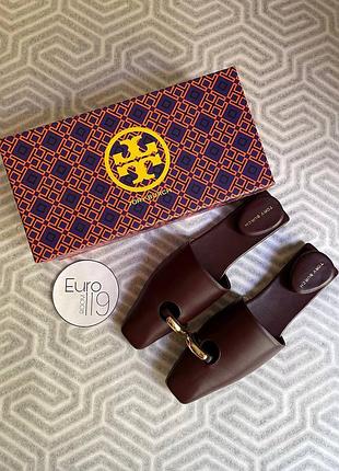 Мюли tory burch бордовые зеленые черные