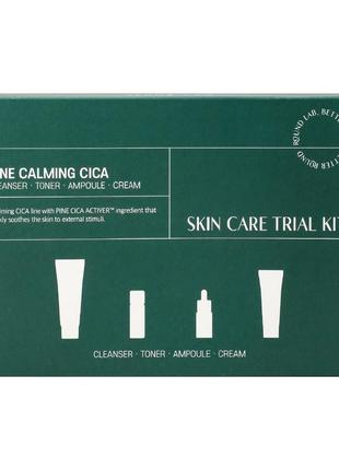 Набір мініверсій засобів з екстрактом голок сосни round lab pine calming cica trial kit