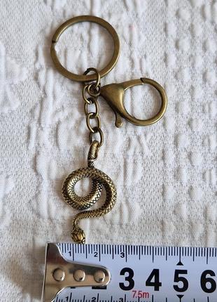 Брелок для ключів брелок для сумки змійка бронза
