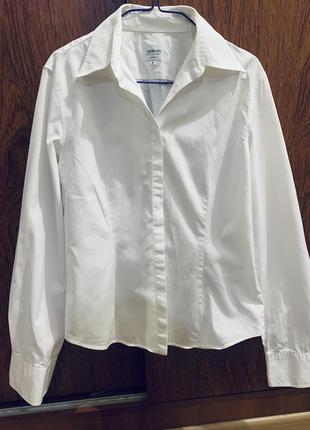 Белая офисная рубашка, рубашка armani