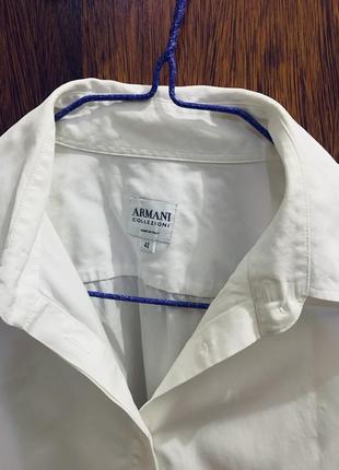 Белая офисная рубашка, рубашка armani2 фото