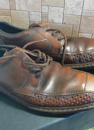 Туфли мужские rieker (германия) размер 42 полный.натуральная кожа верх и внутри.1 фото