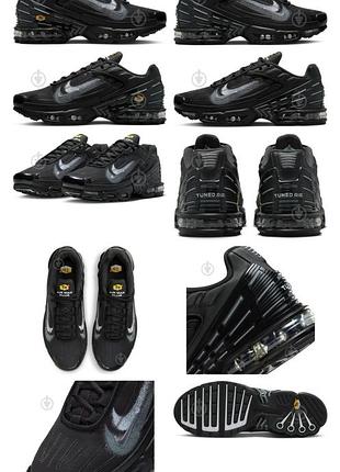 Кроссовки оригинальные стильные nike tn air max plus iii черные fd0659-001на баллонах в родной коробке, модель унисекс 40, стелька 25'53 фото