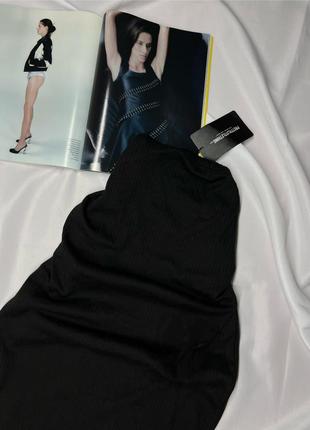 Черная базовая юбка-миди для беременных в рубчик5 фото