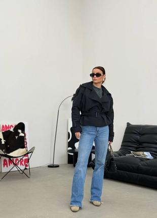 Плотный тренч мини с водоотталкивающим покрытием, укороченный тренч на осень с подкладкой и поясом, плащ мини на пуговицах, srs