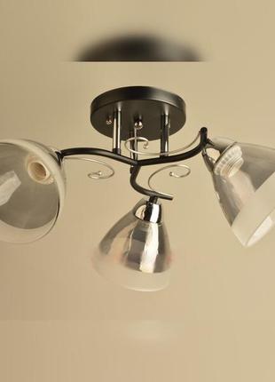 Люстра на 3 плафона е27 стельова чорного кольору