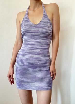 Вʼязане плаття на шию трикотажна сукня міні плаття y2k пляжне плаття