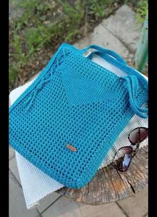 Бирюзовая сумка-шоппер