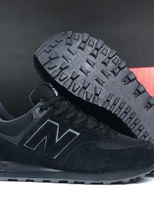 New balance 574 черные кроссовки мужские 2009 баланс весенние осенние летние демисезонные замша замшевые отменное качество сетка легкие