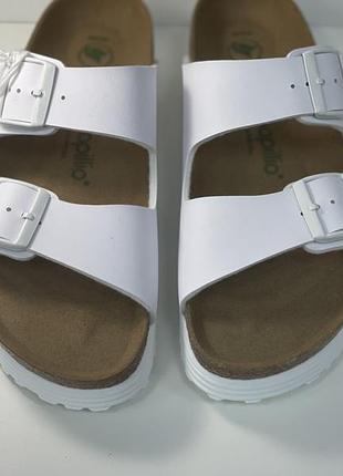 Женские летние ортопедические тапки birkenstock papillio arizona grooved vegan 39 размер белый4 фото