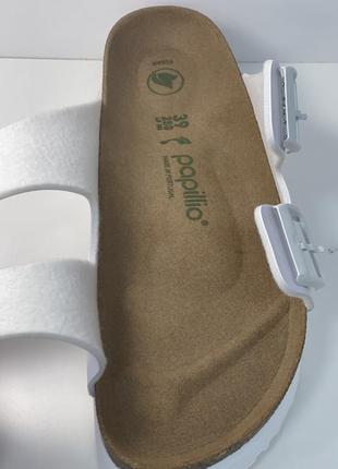Женские летние ортопедические тапки birkenstock papillio arizona grooved vegan 39 размер белый7 фото