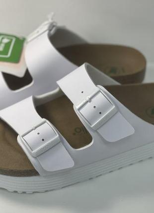 Женские летние ортопедические тапки birkenstock papillio arizona grooved vegan 39 размер белый