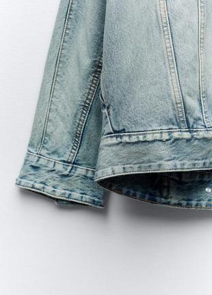 Оверсайз джинсова куртка zara, колекція 2023 року, розмір xs/s ( m)5 фото