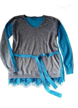 Ilenia b.вовна кашемір італія пуловер як новий з мережевом2 фото