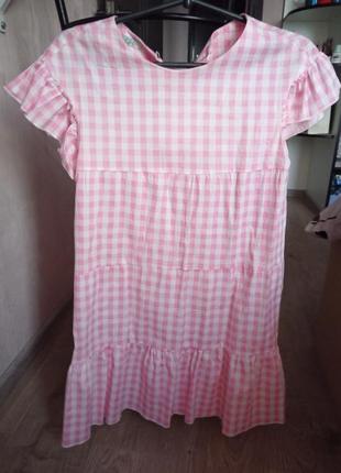 Сукня рожева в клітинку
