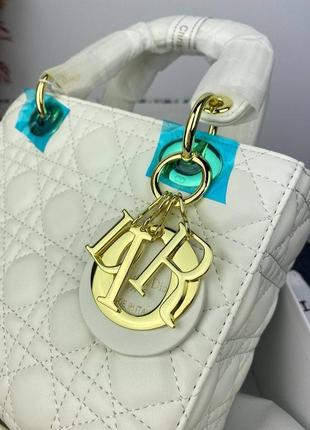 Сумка dior lady white gold6 фото