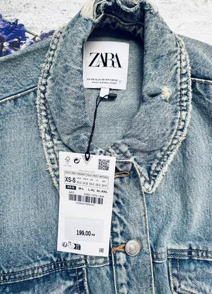 Оверсайз джинсовая куртка zara, коллекция 2023 года, размер xs/s ( m)7 фото