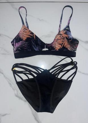 Роздільний купальник в принт топ і плавки xs s zara him