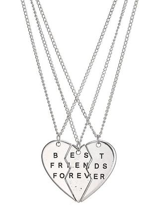 Кулон оригинальный бижутерия в форме сердца для троих лучших друзей best friends forever