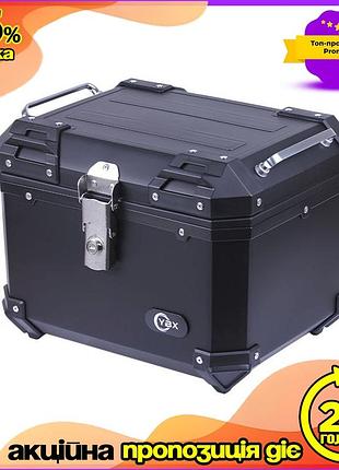 Кофр мотоцикла ybx прямоугольный черный 45л abs пластик функциональный. ve-33