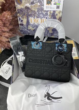 Сумка dior lady total black logo