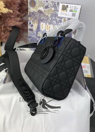 Сумка dior lady total black logo5 фото