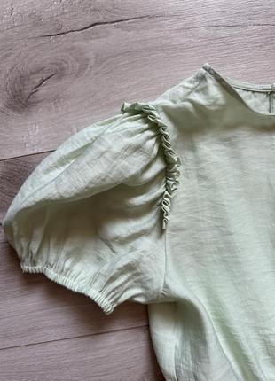 Ніжно оливкове ярусне плаття міді для дівчинки zara 10 років/140 см